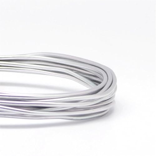 PXAMORTEL Mehrfarbiger Aluminium-Basteldraht, 1 mm – 2,5 mm Aluminiumdraht, Schmuckzubehör zur Schmuckherstellung, DIY, versilbert, vergoldet, Perlen for die Fahrradmodellierung(Silver,1.5mm 5meter) von PXAMORTEL
