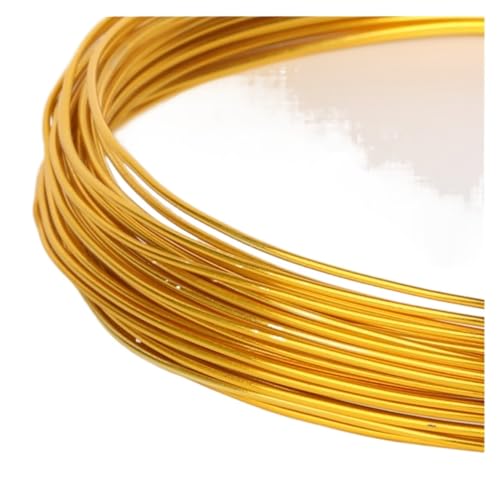 PXAMORTEL Mehrfarbiger Aluminium-Basteldraht, 10 m Aluminiumdraht, weicher DIY-Schmuckhandwerk, vielseitiger lackierter Aluminium-Metalldraht for die Fahrradmodellierung(Gold) von PXAMORTEL