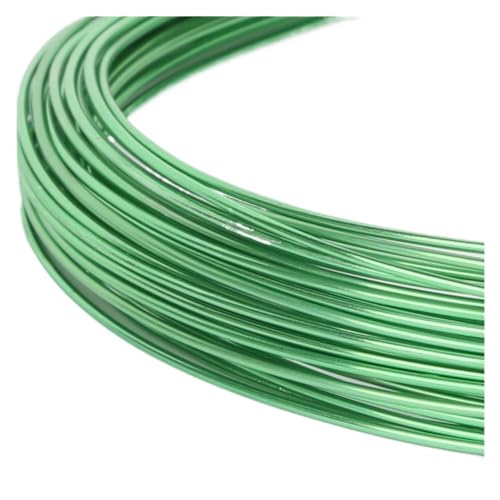PXAMORTEL Mehrfarbiger Aluminium-Basteldraht, 10 m Aluminiumdraht, weicher DIY-Schmuckhandwerk, vielseitiger lackierter Aluminium-Metalldraht for die Fahrradmodellierung(Light Green) von PXAMORTEL