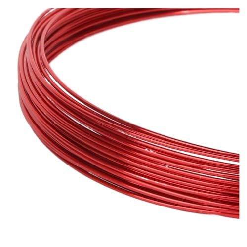 PXAMORTEL Mehrfarbiger Aluminium-Basteldraht, 10 m Aluminiumdraht, weicher DIY-Schmuckhandwerk, vielseitiger lackierter Aluminium-Metalldraht for die Fahrradmodellierung(Red) von PXAMORTEL