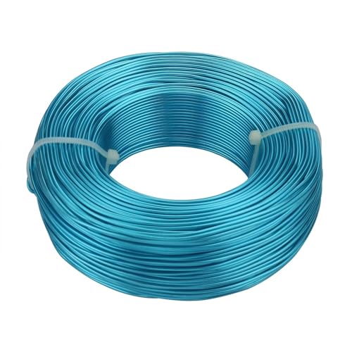 PXAMORTEL Mehrfarbiger Aluminium-Basteldraht, 1mm-3,0mm 15 Farben Edelstahl Flexible Künstlerische Perlen Schnur String Seil(Lake Blue,1.5mm 5 Meters) von PXAMORTEL