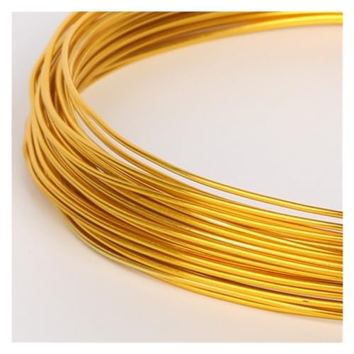 PXAMORTEL Mehrfarbiger Aluminium-Basteldraht, 3–10 Meter runder Aluminiumdraht, 1–2,5 mm, vielseitig einsetzbar, lackierter Aluminium-Metalldraht.(Gold,2.5mm 3.0Meters) von PXAMORTEL