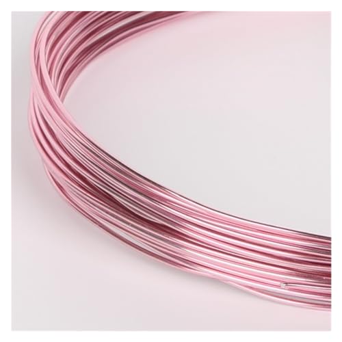 PXAMORTEL Mehrfarbiger Aluminium-Basteldraht, 3–10 Meter runder Aluminiumdraht, 1–2,5 mm, vielseitig einsetzbar, lackierter Aluminium-Metalldraht.(Pink,1.5mm 5Meters) von PXAMORTEL