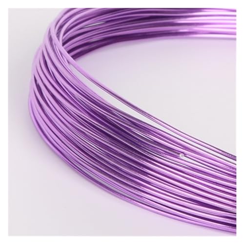 PXAMORTEL Mehrfarbiger Aluminium-Basteldraht, 3–10 Meter runder Aluminiumdraht, 1–2,5 mm, vielseitig einsetzbar, lackierter Aluminium-Metalldraht.(Purple,2.5mm 3.0Meters) von PXAMORTEL
