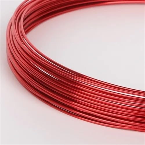 PXAMORTEL Mehrfarbiger Aluminium-Basteldraht, 3–10 Meter runder Aluminiumdraht, 1–2,5 mm, vielseitig einsetzbar, lackierter Aluminium-Metalldraht.(Red,2.5mm 3.0Meters) von PXAMORTEL