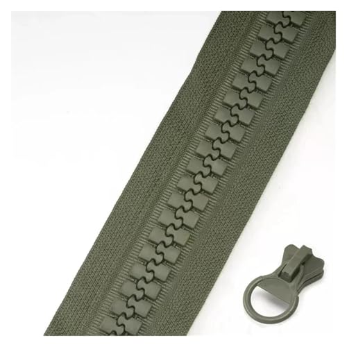 PXAMORTEL Metallische Nylon-Reißverschlüsse, 20# große Harz-Reißverschlüsse Sliders Multicolor 1/2/3-Meter Outdoor Zelt Gepäck Rucksack Reparatur Kit(Green,1Meter) von PXAMORTEL