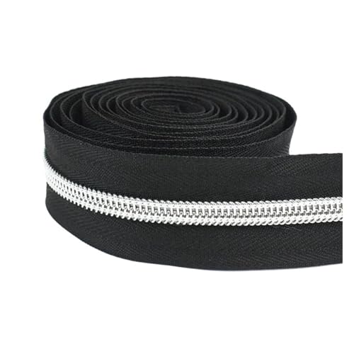 PXAMORTEL Metallische Nylon-Reißverschlüsse, 3# Nylon Reißverschluss Band Rolle Multicolor 3/5/10M for Nähen Tasche Kleidungsstück Schneider Zubehör(Blanc,3M) von PXAMORTEL