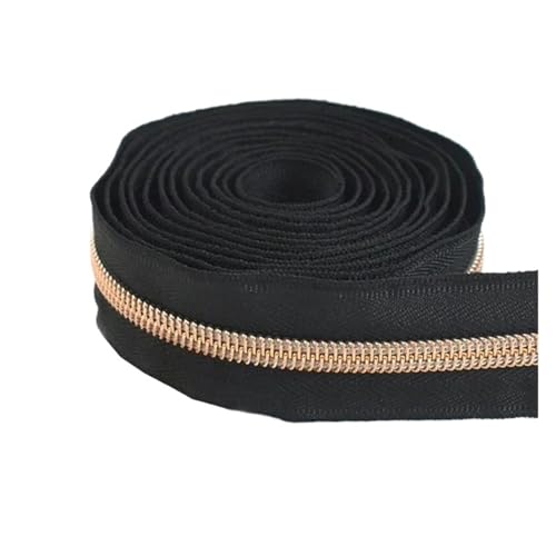 PXAMORTEL Metallische Nylon-Reißverschlüsse, 3# Nylon Reißverschluss Band Rolle Multicolor 3/5/10M for Nähen Tasche Kleidungsstück Schneider Zubehör(Brown,5M) von PXAMORTEL