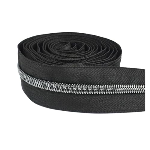 PXAMORTEL Metallische Nylon-Reißverschlüsse, 3# Nylon Reißverschluss Band Rolle Multicolor 3/5/10M for Nähen Tasche Kleidungsstück Schneider Zubehör(Gray,5M) von PXAMORTEL