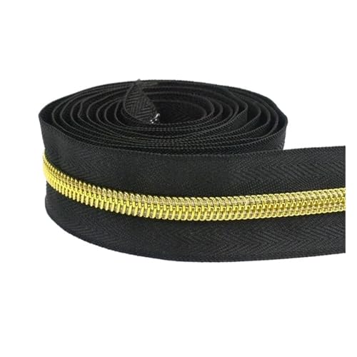 PXAMORTEL Metallische Nylon-Reißverschlüsse, 3# Nylon Reißverschluss Band Rolle Multicolor 3/5/10M for Nähen Tasche Kleidungsstück Schneider Zubehör(Yellow,10M) von PXAMORTEL