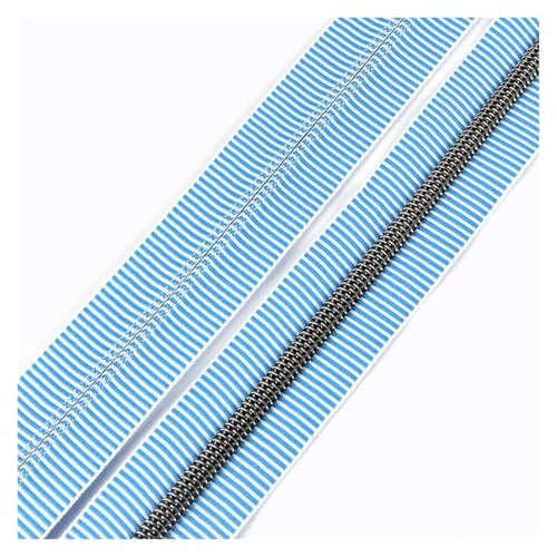 PXAMORTEL Metallische Nylon-Reißverschlüsse, 5# Kunststoff-Nylon-Reißverschlüsse for Nähen von DIY-Kleidungszubehör, Mehrfarbig, 1m – 3m(Blue Orange,3M) von PXAMORTEL