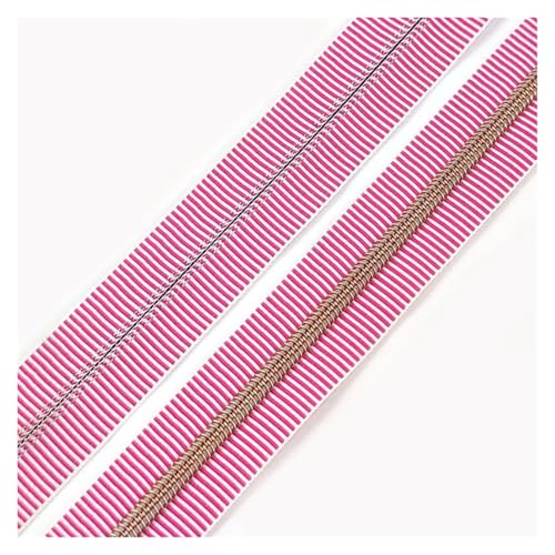 PXAMORTEL Metallische Nylon-Reißverschlüsse, 5# Kunststoff-Nylon-Reißverschlüsse for Nähen von DIY-Kleidungszubehör, Mehrfarbig, 1m – 3m(Pink Brown,2M) von PXAMORTEL