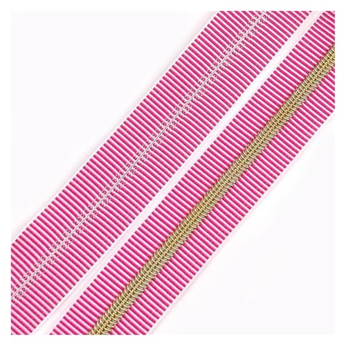 PXAMORTEL Metallische Nylon-Reißverschlüsse, 5# Kunststoff-Nylon-Reißverschlüsse for Nähen von DIY-Kleidungszubehör, Mehrfarbig, 1m – 3m(Pink Gold,1M) von PXAMORTEL