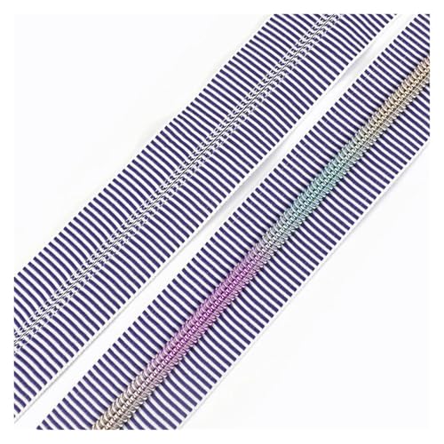 PXAMORTEL Metallische Nylon-Reißverschlüsse, 5# Kunststoff-Nylon-Reißverschlüsse for Nähen von DIY-Kleidungszubehör, Mehrfarbig, 1m – 3m(Purple,3M) von PXAMORTEL