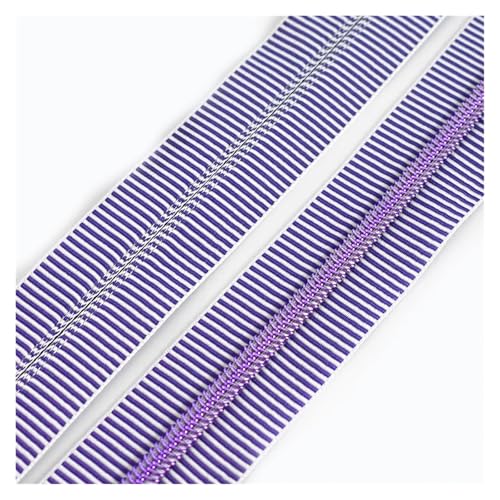PXAMORTEL Metallische Nylon-Reißverschlüsse, 5# Kunststoff-Nylon-Reißverschlüsse for Nähen von DIY-Kleidungszubehör, Mehrfarbig, 1m – 3m(Purplepurple,2M) von PXAMORTEL