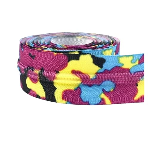 PXAMORTEL Metallische Nylon-Reißverschlüsse, 5# Nylon-Reißverschluss Meterware for Nähen von Taschen, Jacken, Kleidungsstücken, Mehrfarbig, 1M-10M(Black,1M) von PXAMORTEL