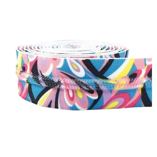 PXAMORTEL Metallische Nylon-Reißverschlüsse, 5# Nylon-Reißverschluss Meterware for Nähen von Taschen, Jacken, Kleidungsstücken, Mehrfarbig, 1M-10M(Black Blue,3M) von PXAMORTEL