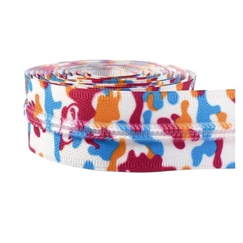 PXAMORTEL Metallische Nylon-Reißverschlüsse, 5# Nylon-Reißverschluss Meterware for Nähen von Taschen, Jacken, Kleidungsstücken, Mehrfarbig, 1M-10M(Orange,5M) von PXAMORTEL