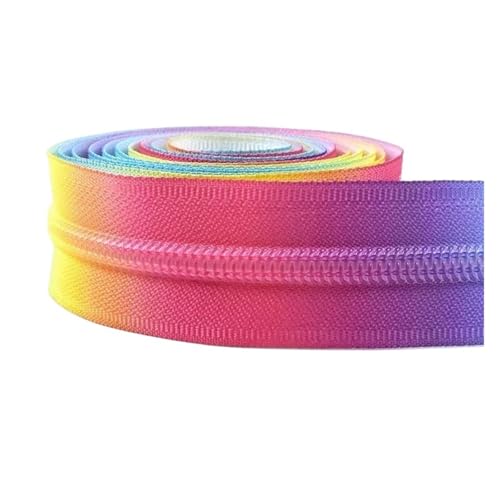 PXAMORTEL Metallische Nylon-Reißverschlüsse, 5# Nylon-Reißverschluss Meterware for Nähen von Taschen, Jacken, Kleidungsstücken, Mehrfarbig, 1M-10M(Purple,4M) von PXAMORTEL