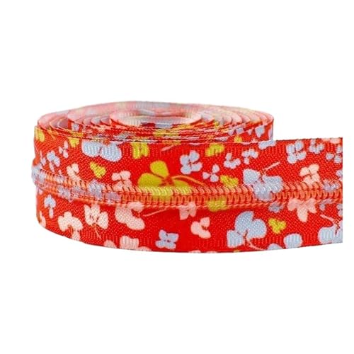 PXAMORTEL Metallische Nylon-Reißverschlüsse, 5# Nylon-Reißverschluss Meterware for Nähen von Taschen, Jacken, Kleidungsstücken, Mehrfarbig, 1M-10M(Red,1M) von PXAMORTEL