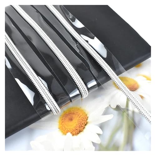 PXAMORTEL Metallische Nylon-Reißverschlüsse, 5# Nylon Reißverschlussband Multicolor 2m/5m/10m for Regenmantel Kleidung Dekor Reparatur Zubehör(Silver,2M) von PXAMORTEL