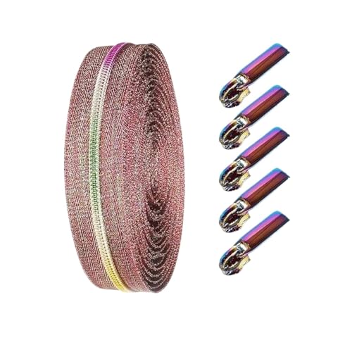 PXAMORTEL Metallische Nylon-Reißverschlüsse, 5# Nylon-Reißverschlussband und mehrfarbige Schieber-Reparaturset for Taschen, Jacken, Kleidung von PXAMORTEL