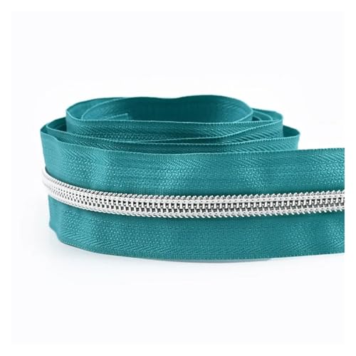 PXAMORTEL Metallische Nylon-Reißverschlüsse, 5# Nylon-Spulenreißverschlussbänder, mehrere Größen, Mehrfarbig, for DIY-Näharbeiten, Taschen, Kleidungsstücke, Reparaturen(Green,8M) von PXAMORTEL