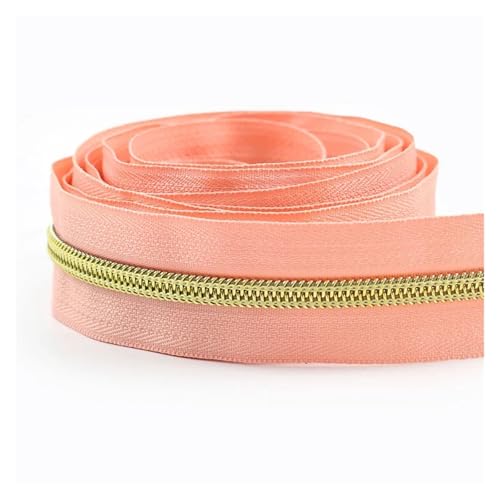 PXAMORTEL Metallische Nylon-Reißverschlüsse, 5# Nylon-Spulenreißverschlussbänder, mehrere Größen, Mehrfarbig, for DIY-Näharbeiten, Taschen, Kleidungsstücke, Reparaturen(Light Brown,3M) von PXAMORTEL