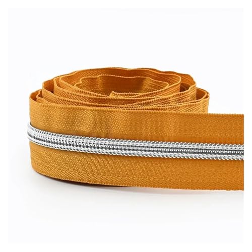 PXAMORTEL Metallische Nylon-Reißverschlüsse, 5# Nylon-Spulenreißverschlussbänder, mehrere Größen, Mehrfarbig, for DIY-Näharbeiten, Taschen, Kleidungsstücke, Reparaturen(Orange,4M) von PXAMORTEL