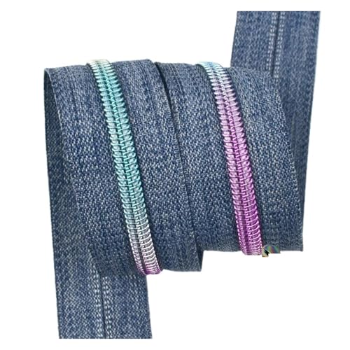 PXAMORTEL Metallische Nylon-Reißverschlüsse, Nickelfreies, offenes Nylon-Reißverschlussband, 10 Meter, Mehrfarbig, for Taschen, Kleidung, DIY-Nähzubehör(Pink) von PXAMORTEL