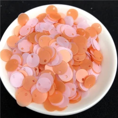 PXAMORTEL Pailletten für Crafting Sewing, 1 Packung 6 mm 8 mm 10 mm Flache, runde, Matte Pailletten for Damenbekleidungszubehör(Matte Pink Orange,8mm300pcs) von PXAMORTEL