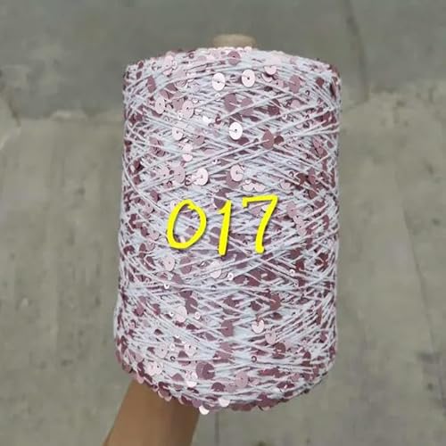 Sequin Sparkle Strickgarn, 250 g Garn aus 99% Baumwolle mit 6 mm und 3 mm Pailletten for Handstricken und Häkeln, mehrfarbig(250g 017) von PXAMORTEL