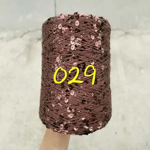 Sequin Sparkle Strickgarn, 250 g Garn aus 99% Baumwolle mit 6 mm und 3 mm Pailletten for Handstricken und Häkeln, mehrfarbig(250g 029) von PXAMORTEL
