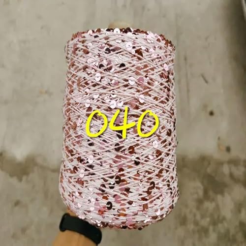 Sequin Sparkle Strickgarn, 250 g Garn aus 99% Baumwolle mit 6 mm und 3 mm Pailletten for Handstricken und Häkeln, mehrfarbig(250g 040) von PXAMORTEL