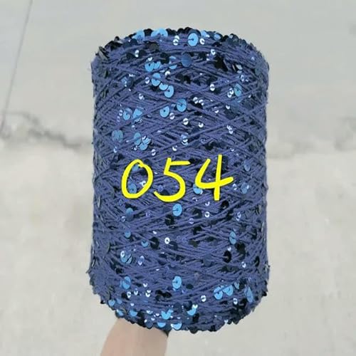 Sequin Sparkle Strickgarn, 250 g Garn aus 99% Baumwolle mit 6 mm und 3 mm Pailletten for Handstricken und Häkeln, mehrfarbig(250g 054) von PXAMORTEL
