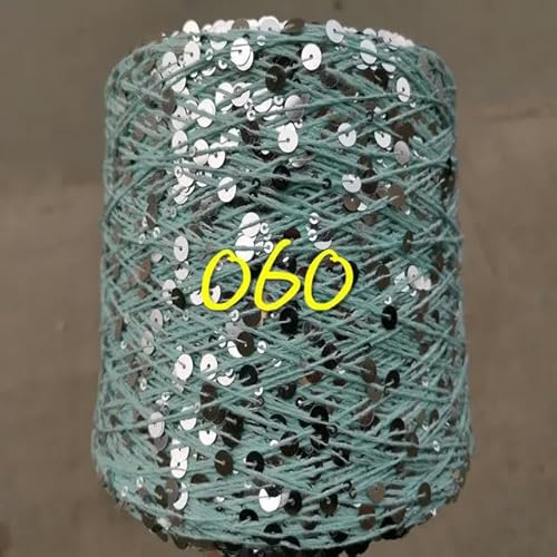 Sequin Sparkle Strickgarn, 250 g Garn aus 99% Baumwolle mit 6 mm und 3 mm Pailletten for Handstricken und Häkeln, mehrfarbig(250g 060) von PXAMORTEL
