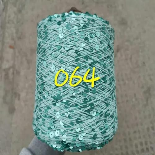 Sequin Sparkle Strickgarn, 250 g Garn aus 99% Baumwolle mit 6 mm und 3 mm Pailletten for Handstricken und Häkeln, mehrfarbig(250g 064) von PXAMORTEL