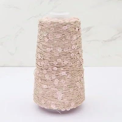Sequin Sparkle Strickgarn, 430 g mehrfarbige Pailletten-Baumwollgarnknäuel for Stricken und Häkeln(Gold) von PXAMORTEL