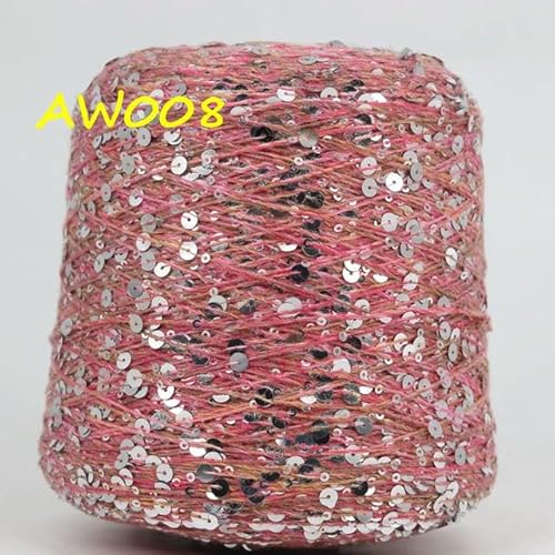 Sequin Sparkle Strickgarn, 50 g Glitzer-Pailletten-Mischgarn, for Stricken, Häkeln, DIY, mehrfarbig(AW008) von PXAMORTEL