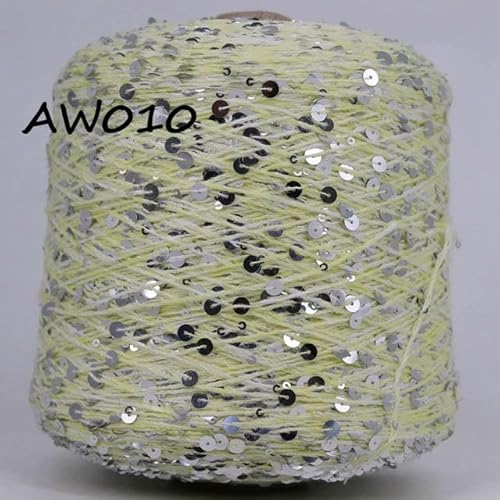 Sequin Sparkle Strickgarn, 50 g Glitzer-Pailletten-Mischgarn, for Stricken, Häkeln, DIY, mehrfarbig(AW010) von PXAMORTEL