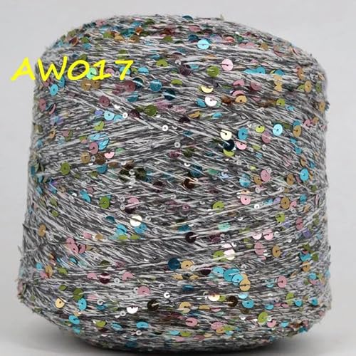 Sequin Sparkle Strickgarn, 50 g Glitzer-Pailletten-Mischgarn, for Stricken, Häkeln, DIY, mehrfarbig(AW017) von PXAMORTEL