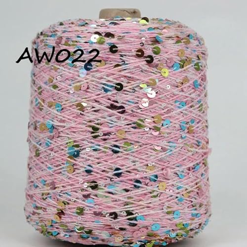 Sequin Sparkle Strickgarn, 50 g Glitzer-Pailletten-Mischgarn, for Stricken, Häkeln, DIY, mehrfarbig(AW022) von PXAMORTEL