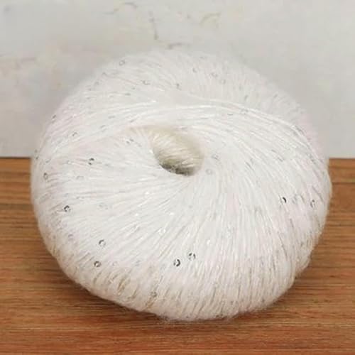 Sequin Sparkle Strickgarn, 50 g Mohair-Mischgarn for Stricken und Häkeln mit Pailletten, mehrfarbig(48) von PXAMORTEL