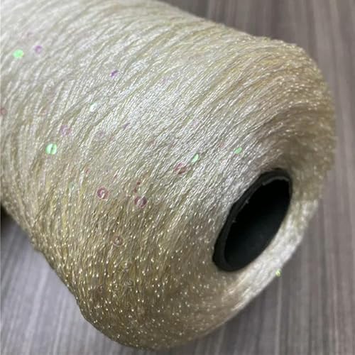 Sequin Sparkle Strickgarn, 500 g Eisseide Paillettengarn, mehrfarbig, for Stricken, Häkeln, Weben, Nähgarn(1) von PXAMORTEL