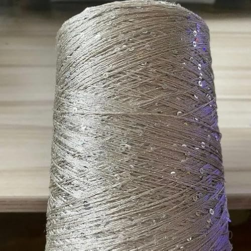 Sequin Sparkle Strickgarn, 500 g Polyester-Paillettengarn mit Schlaufen for Häkeln, Stricken, mehrfarbig(49) von PXAMORTEL