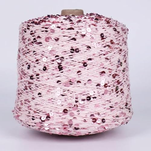 Sequin Sparkle Strickgarn, 500 g mehrfarbiges Baumwollgarn mit Glitzer-Pailletten for Stricken und Häkeln(43) von PXAMORTEL