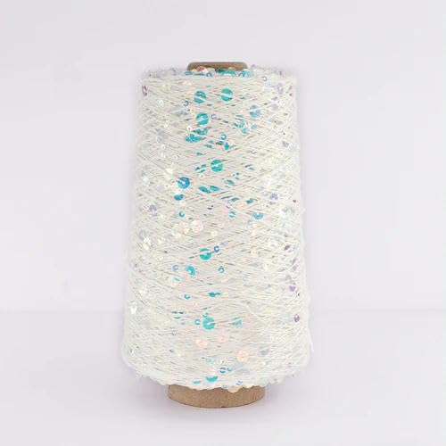 Sequin Sparkle Strickgarn, 500 g mehrfarbiges Baumwollgarn mit Glitzer-Pailletten for Stricken und Häkeln(DLP1) von PXAMORTEL