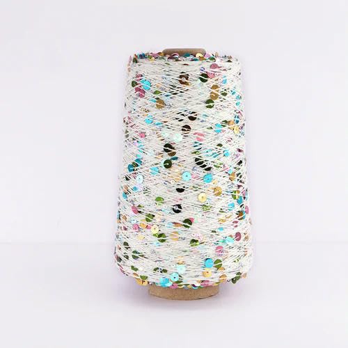 Sequin Sparkle Strickgarn, 500 g mehrfarbiges Baumwollgarn mit Glitzer-Pailletten for Stricken und Häkeln(DLP2) von PXAMORTEL