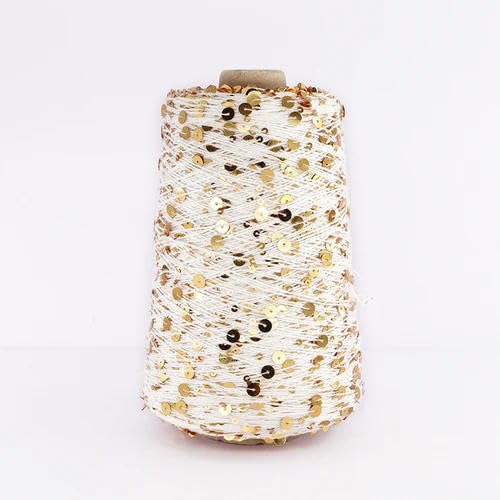 Sequin Sparkle Strickgarn, 500 g mehrfarbiges Baumwollgarn mit Glitzer-Pailletten for Stricken und Häkeln(DLP3) von PXAMORTEL