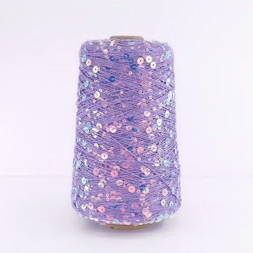 Sequin Sparkle Strickgarn, 500 g mehrfarbiges Baumwollgarn mit Glitzer-Pailletten for Stricken und Häkeln(DLP4) von PXAMORTEL